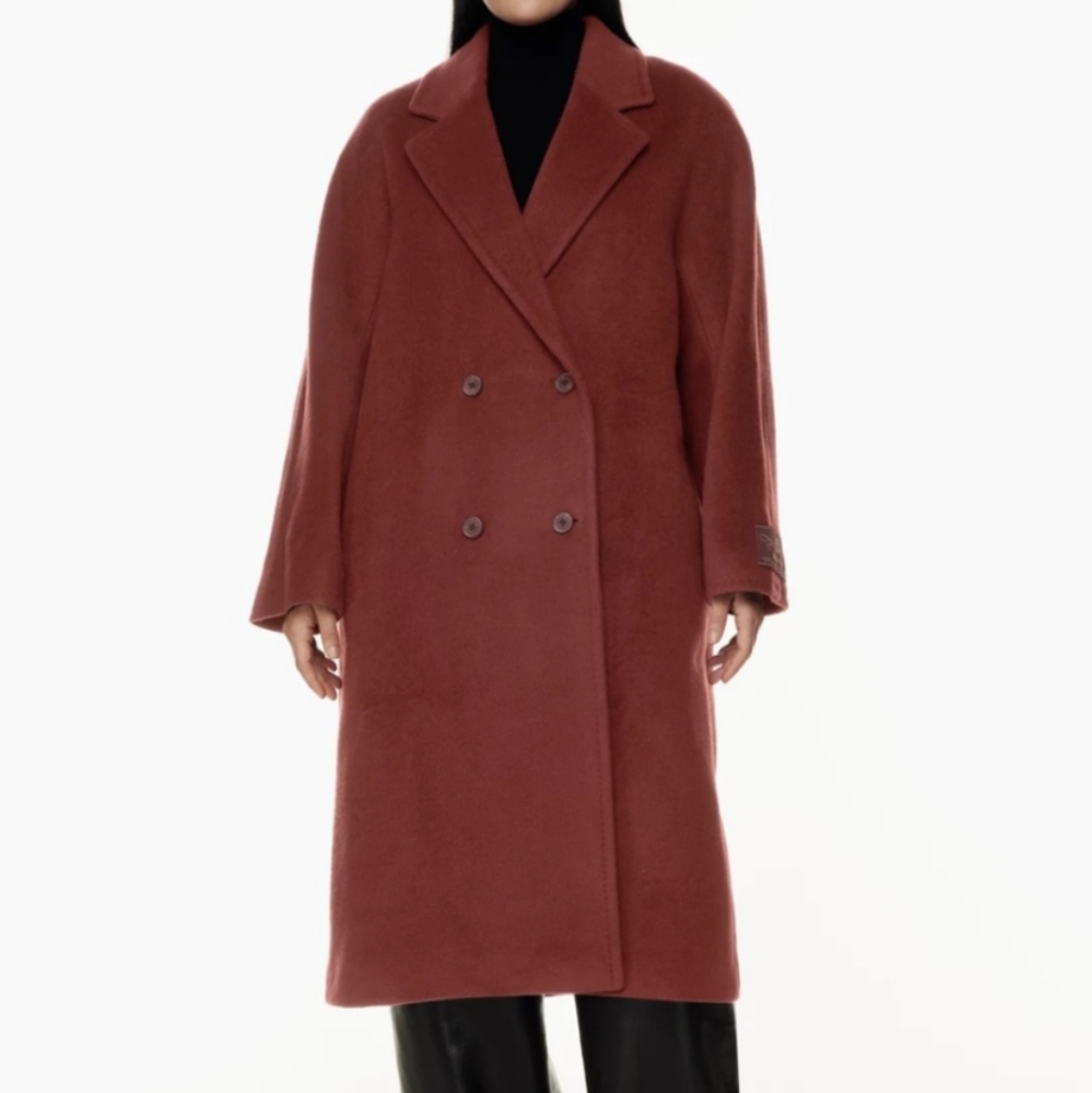 ISO ARITZIA SLOUCH COAT IN SIENNA RED SIZE XSMALL